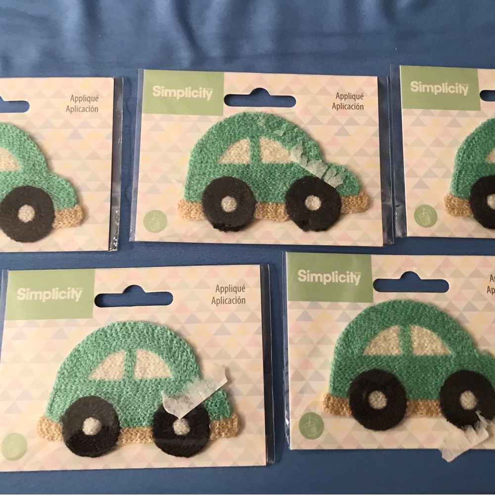 Simplicity Green Car Appliqués - Set of 5 vw hat purse jean patch